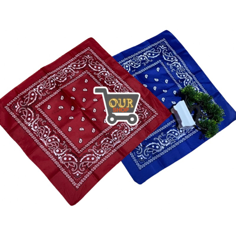 Slayer - Bandana - Scraft Multifungsi - Motif Paisle  - Warna Biru & Merah