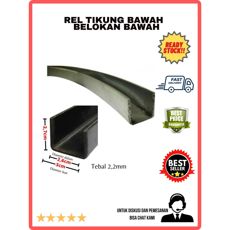 Rel tikung bawah rel belokan bawah pintu garasi