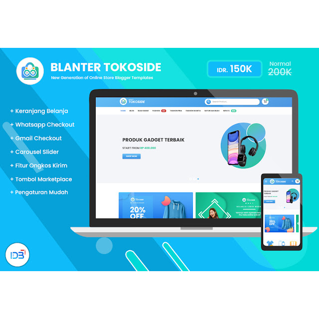 BlanterTokoside Template Toko Online Instant Blogspot Premium Lisensi