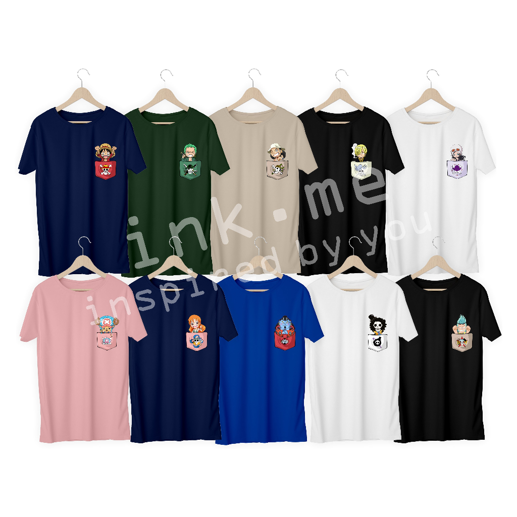 ONE PIECE CREW  POCKET TSHIRT/ KAOS STAR HAT CREW POCKET / KAOS NAKAMA / NAKAMA TSHIRT