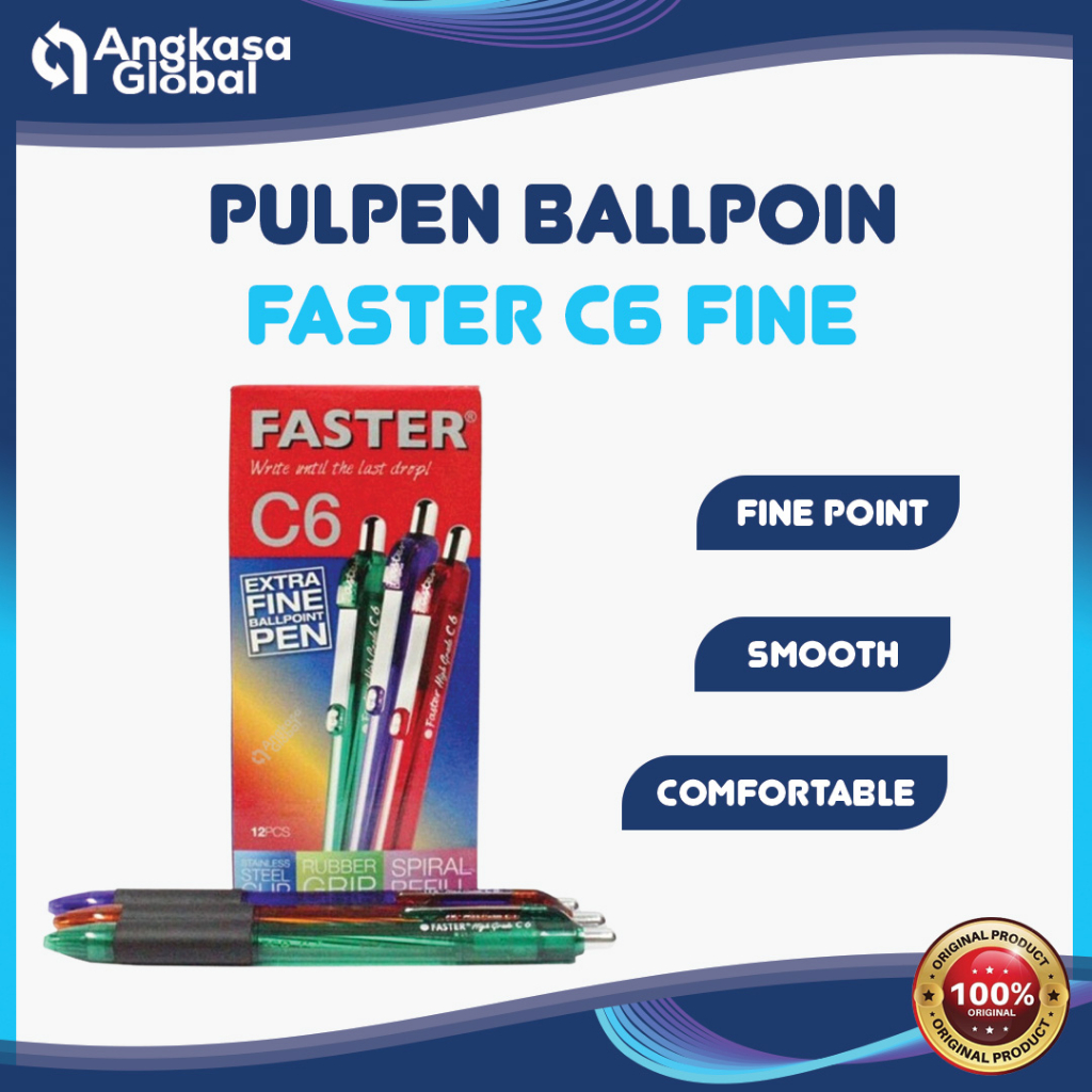

PULPEN BALLPOIN FASTER C6 FINE (1LSN/12PCS)