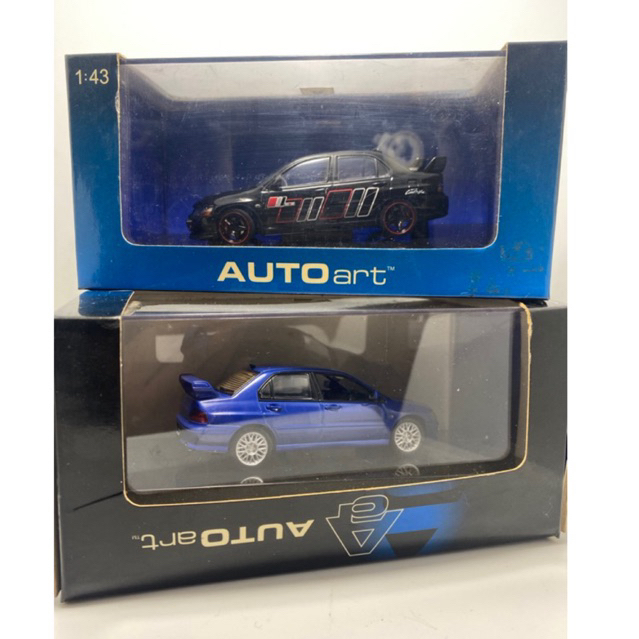 Autoart Diecast Mistubishi Lancer Evo IX Ralliart Black & Blue Skala 1:43 MB-0240125