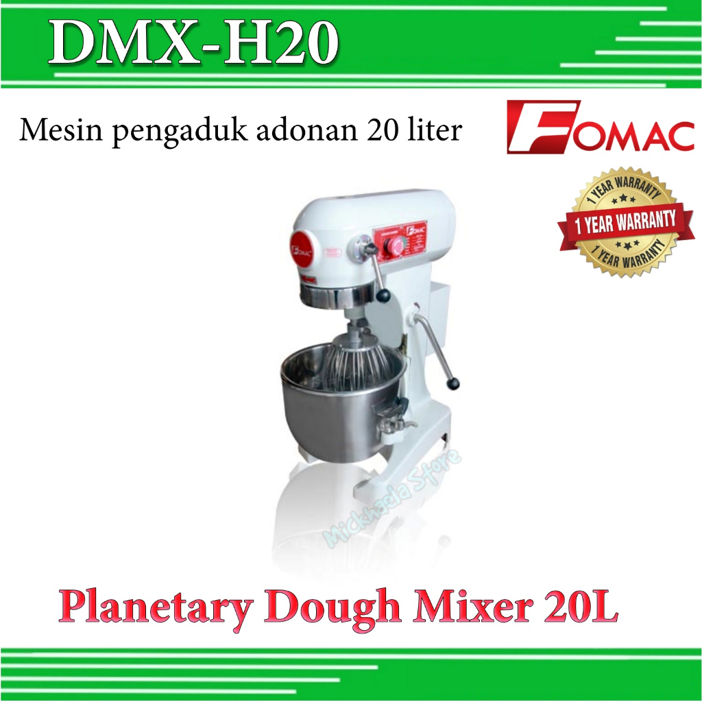 DMX-H20 FOMAC Planetary Dough Mixer Mesin Pengaduk Adonan 20 Liter