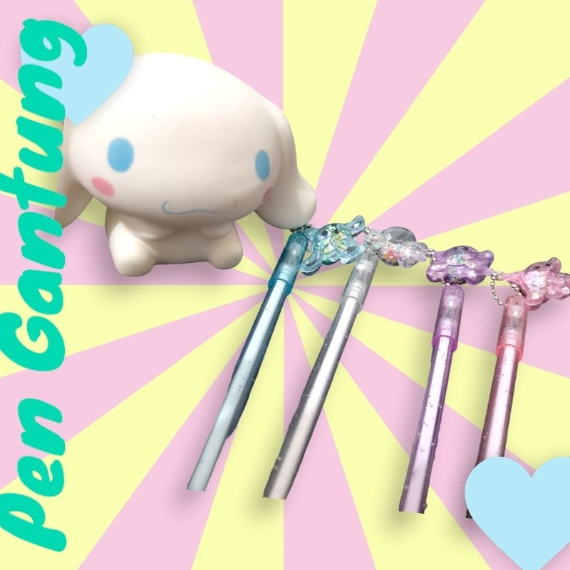 

Bolpen Balpen BallPoint Pen Gel Gantung Glitter Fancy Karakter lucu #BISA COD MURAH