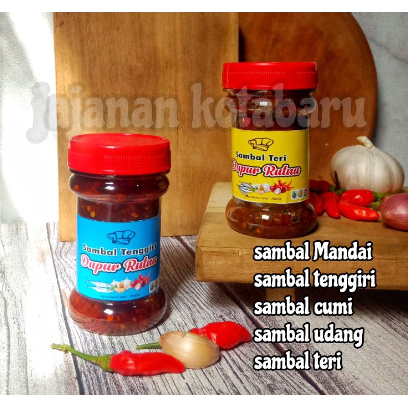 

sambal kemasan / sambal Mandai / sambal tenggiri / sambal cumi/ sambal udang/ sambal terii