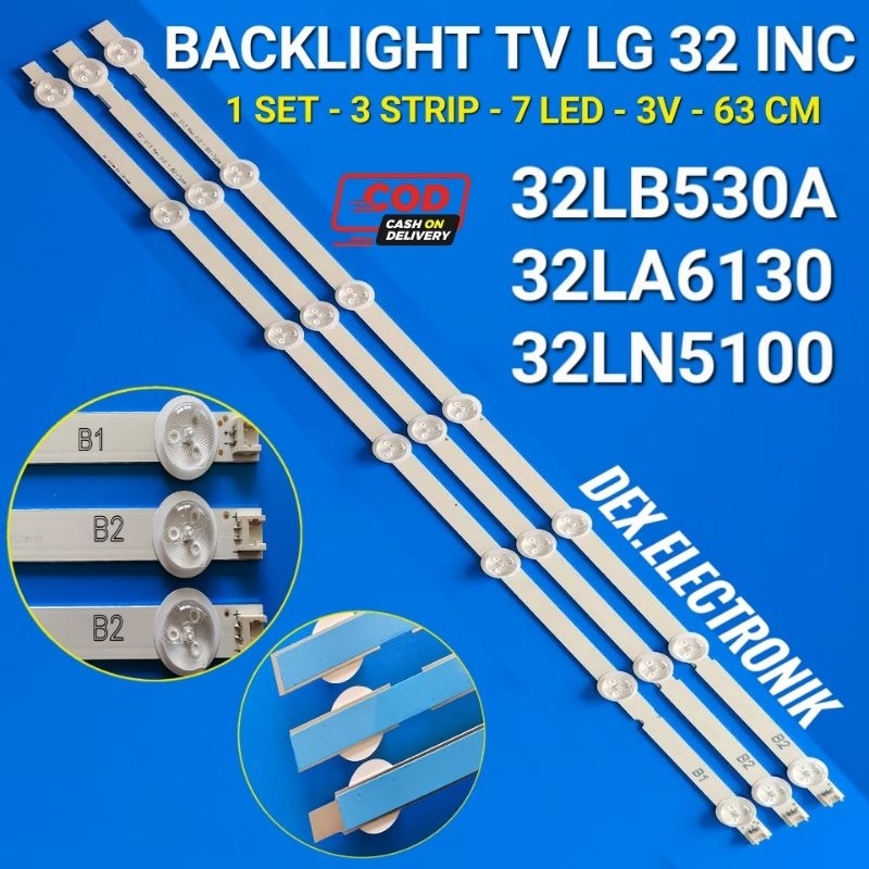 BACKLIGHT TV LED LG 32LB530A 32LB6130 32LN5100 led lampu backlight tv LG 32LB530A 3v 7 kancing cembu