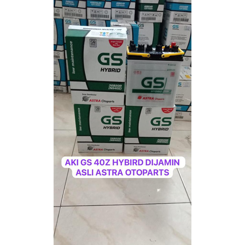 ACCU GS 40Z  HYBRID 35 AMPERE  ORI ASTRA OTOPARTS DIJAMIN ASLI