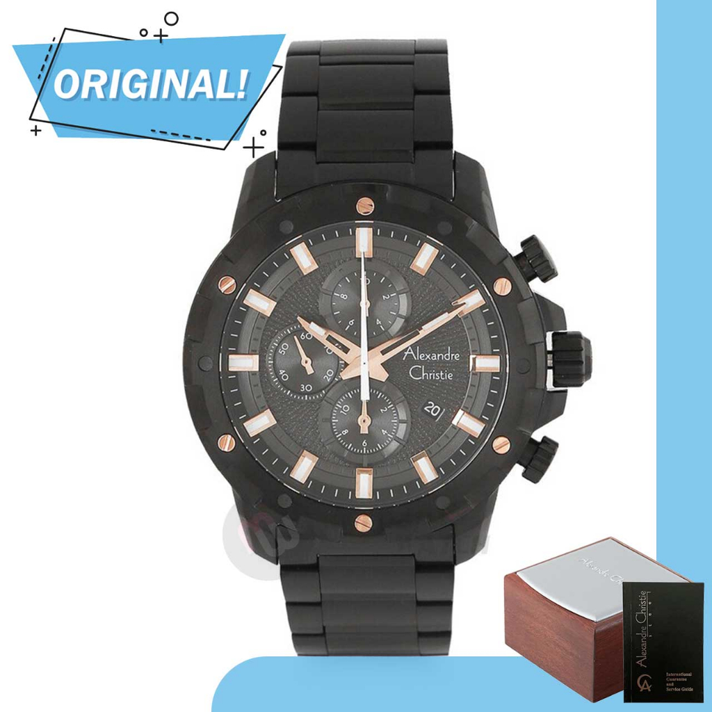 Jam Tangan Pria Analog Alexandre Christie 6602MC AC6602 AC 6602 MC 6602 MCBIPBARG Original Garansi R