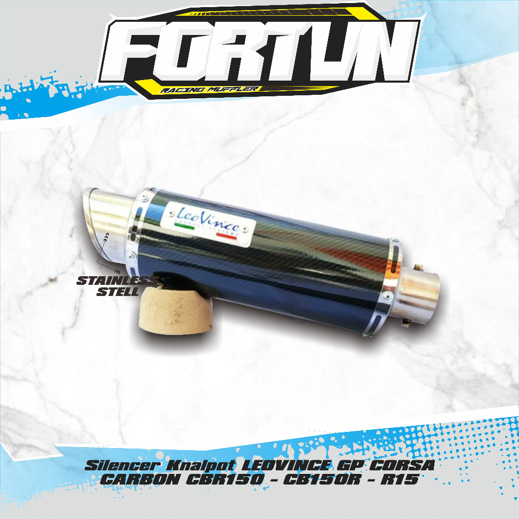 Silencer Knalpot LEOVINCE GP CORSA CARBON CBR150 - CB150R - R15