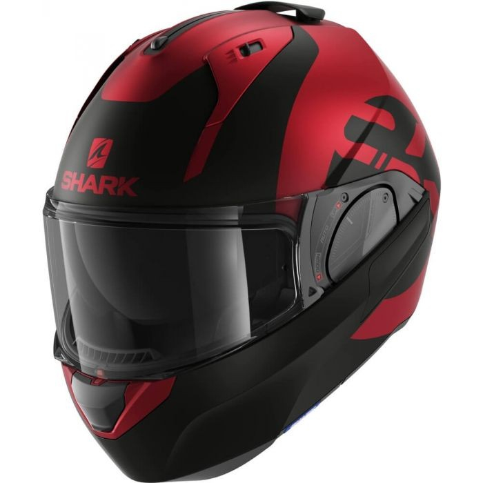 SHARK EVO ES KEDJE MATT BLACK RED | HELM MODULAR | ORIGINAL SHARK