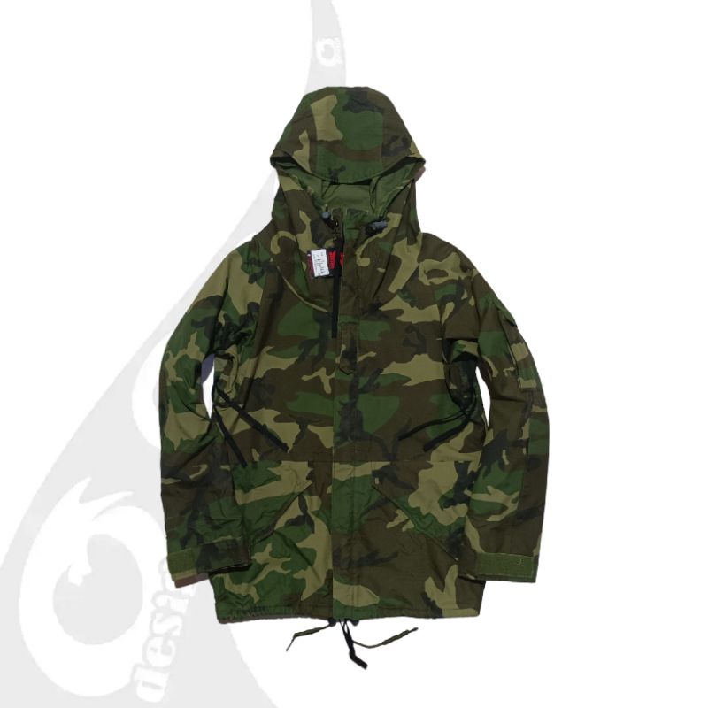 vintage jaket parka ecwcs woodland alpha industries 80s