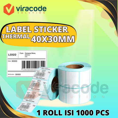 KERTAS STICKER DIRECT THERMAL uk 40X30 mm LABEL BARCODE uk 40X30mm