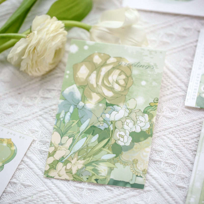 

GM- POSTCARD GREEN FIELD TEA PARTY SERIES AESTHETIC MOTIF KARTUN ANIME FAIRY TALE DONGENG UNTUK HIAS BUKU DIARY DEKORASI KAMAR KOLEKSI KARTU POS STIKER ANIME