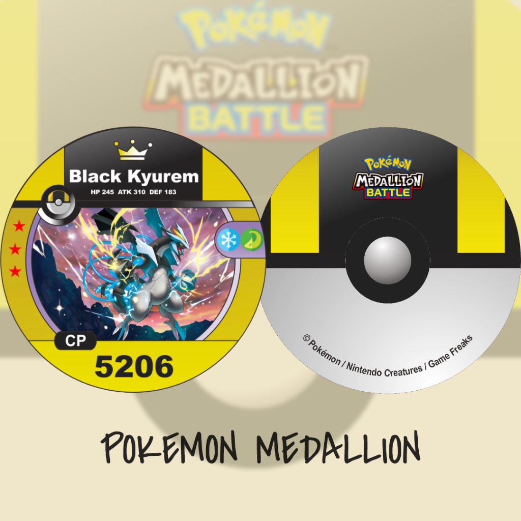 Kartu Pokemon Medallion Kustom Black Kyurem