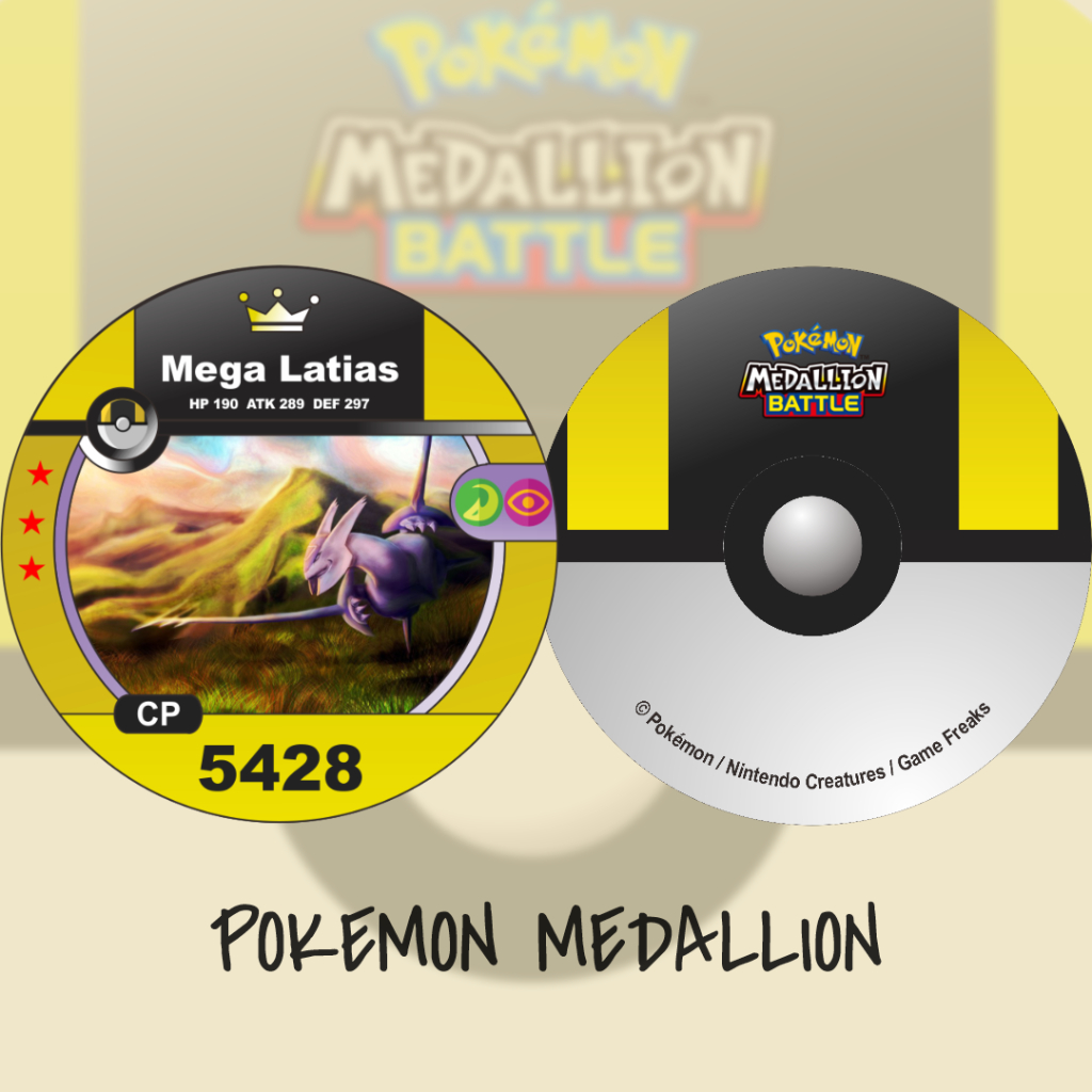 Kartu Pokemon Medallion Kustom Mega Latias