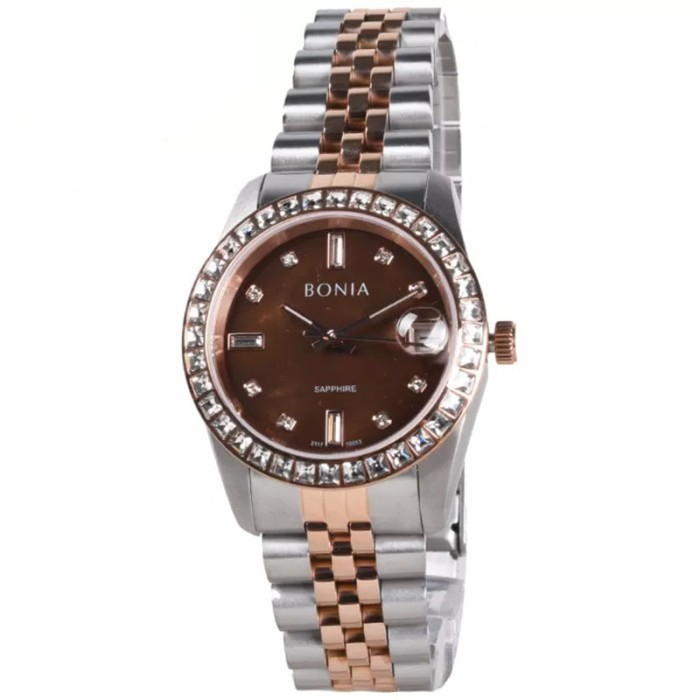 Bonia BNB10553-3647S Jam Tangan Wanita Silver Rosegold Original