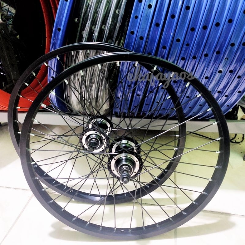 Sepasang Wheelset 20 Bearing - Velg BMX - Wheelset Bmx - velg 20 - Velg ukuran 20 - roda sepeda bmx 