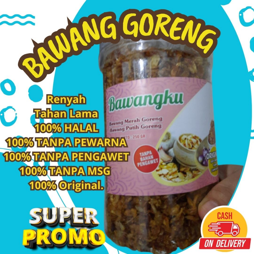 

Bawang goreng original, BAWANG GORENG RENYAH, GURIH, BAWANG GORENG MURAH 1KG 500GRAM 300GRAM 100GRAM, BAWANG GORENG DIJAMIN ENAK RENYAH AWET Kualitas Terbaik