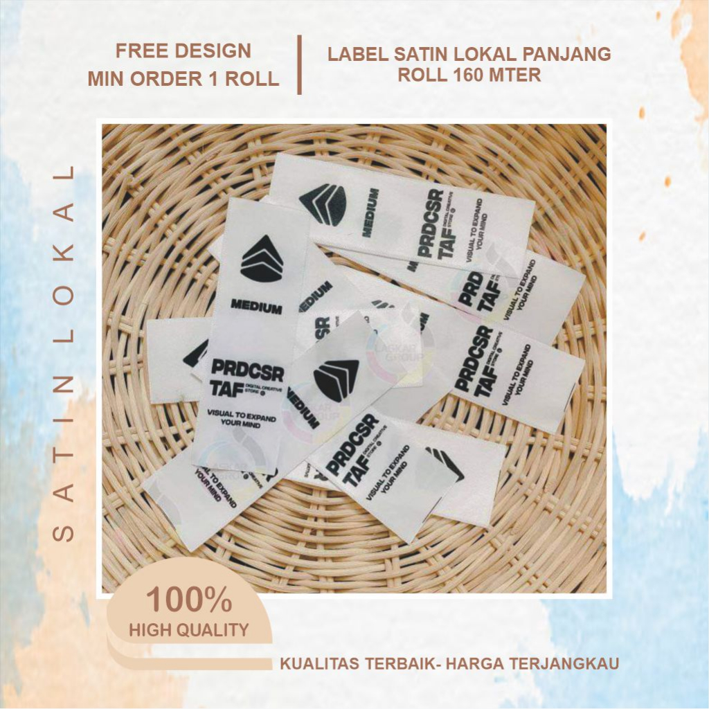 label satin tipis/label baju satin/label satin printing/label saten/custom label/custom label baju