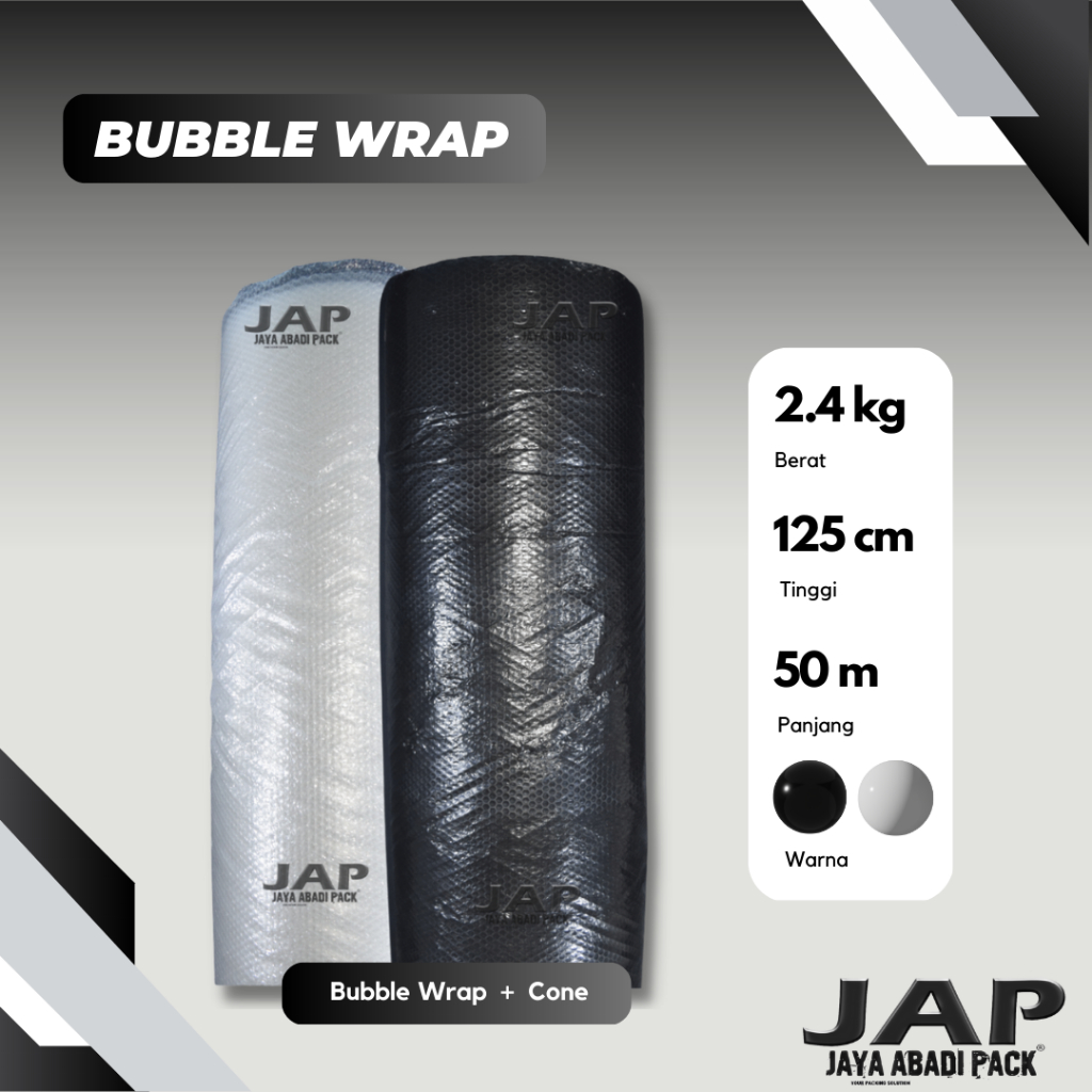 

Bubble Wrap 2.4 KG 125 CM x 50 M Bening-Hitam