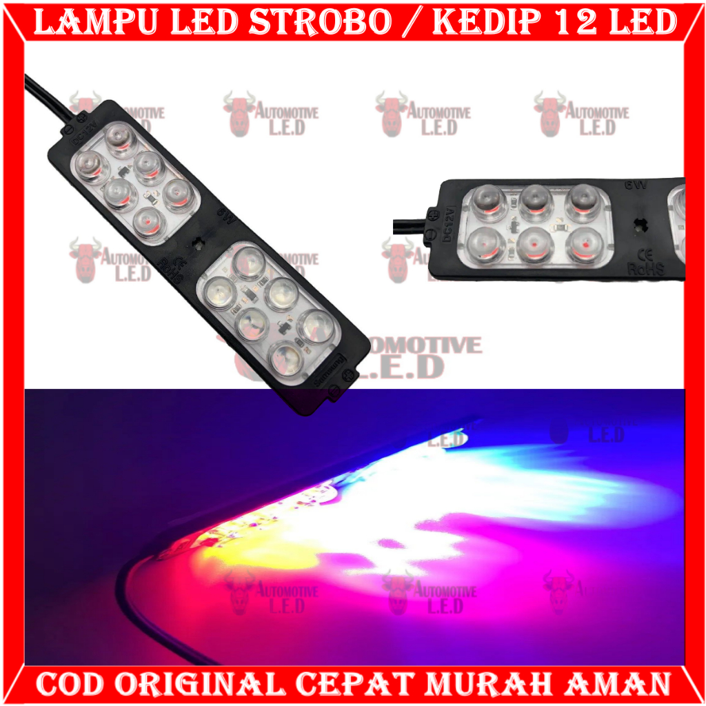 ORIGINAL LAMPU KEDIP 12 LED 6 WATT / LAMPU TOURING 12 LED 12 VOLT | Lampu 12 LED Motor Mobil Universal