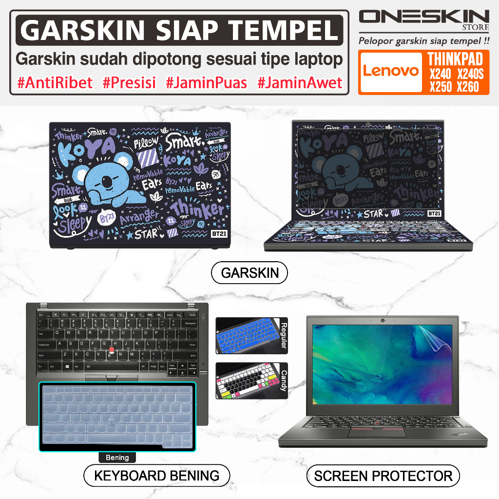 Garskin Sticker Laptop Pelindung Screen Keyboard Protector Lenovo Thinkpad X240 X240S X250 X260 Gamb