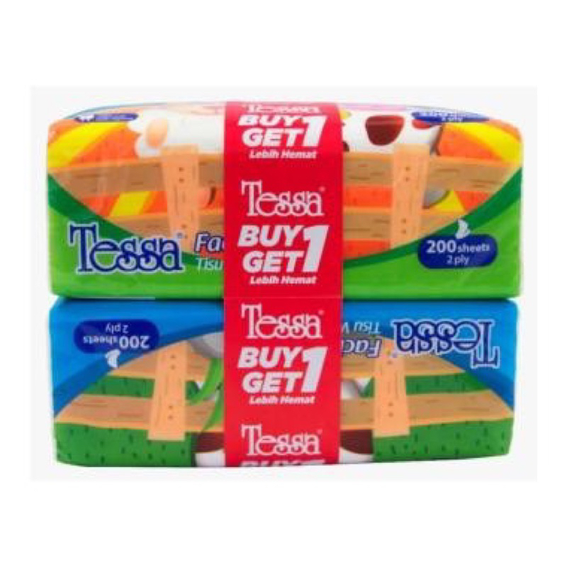HEMAT [BELI 1 GRATIS 1] TISSUE TESSA 200 SHEET / TISU TESSA / TISSUE WAJAH / TISU WAJAH