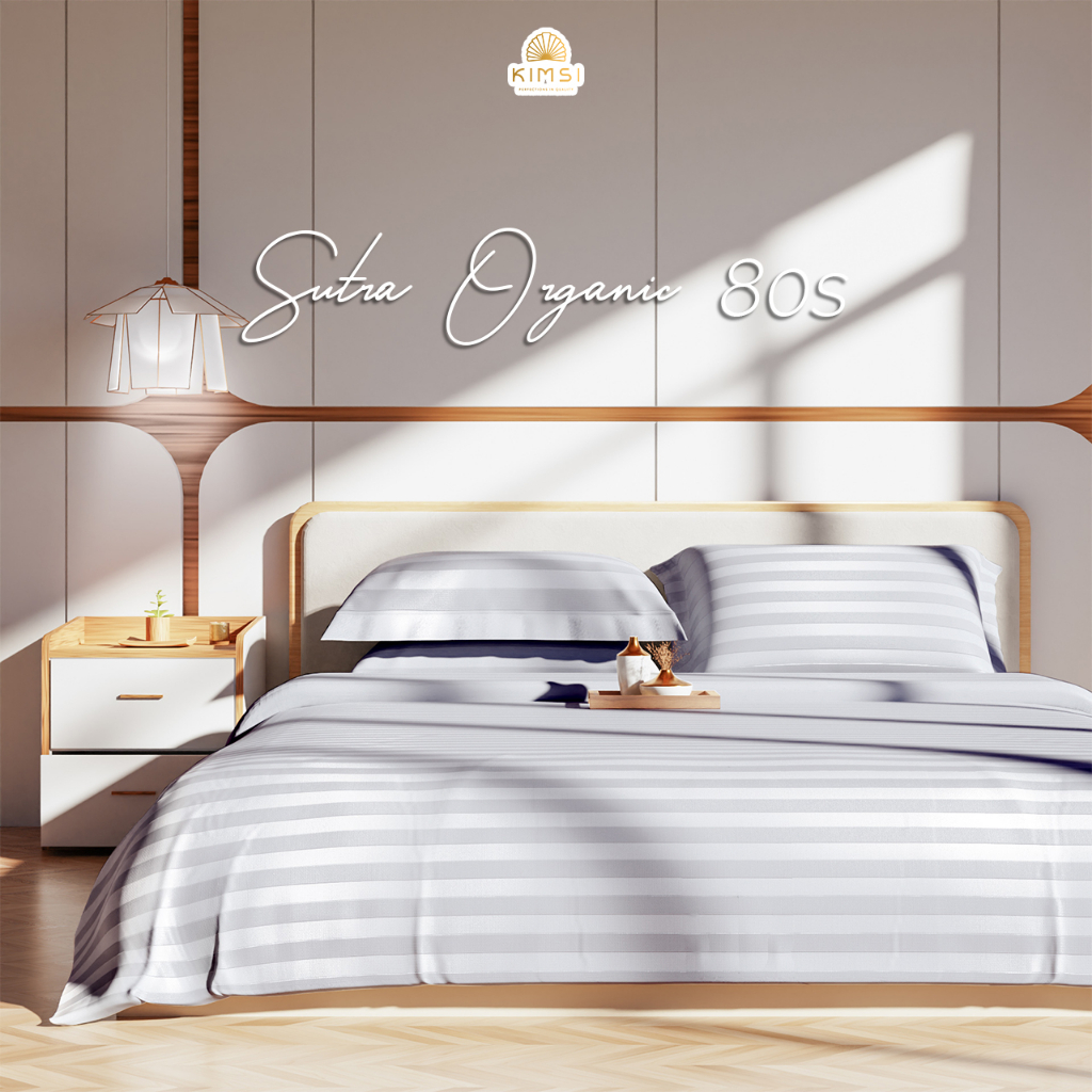 Promo Sprei Set Sutra Organic Jacquard Salur 80s 120x200 160x200 180x200 200x200 / sprei sutra king 
