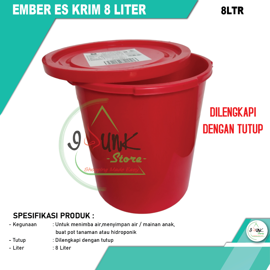EMBER PLASTIK ES KRIM 8 LITER BEKAS / ICE CREAM DIAMOND & TUTUP