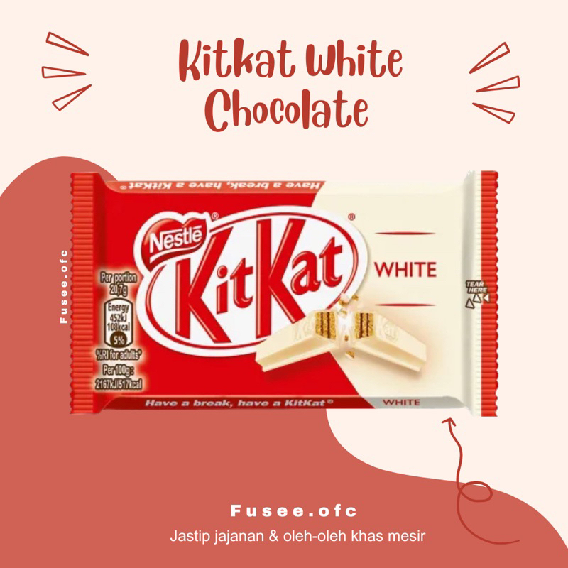 

Kitkat White Chocolate / Coklat kitkat / coklat putih / jastip mesir