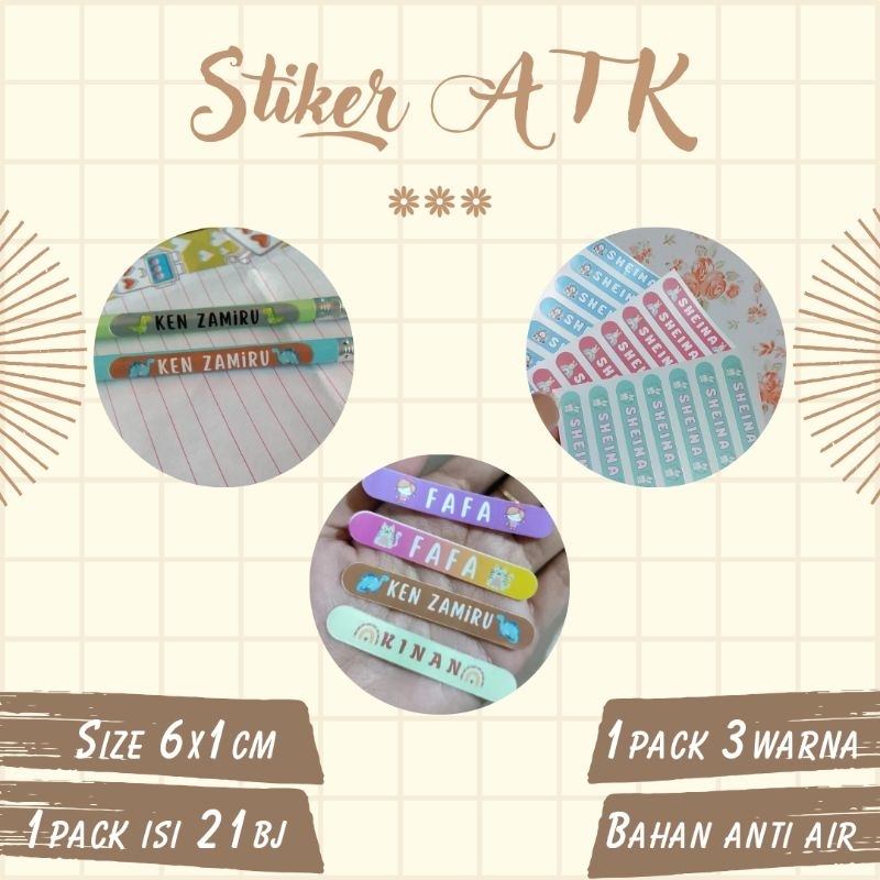 

Stiker Pensil/Stiker ATK/Stiker botol kotak makan