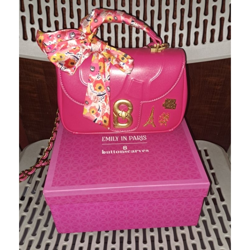 Buttonscarves Emily in Paris Fuschia Alma Bag