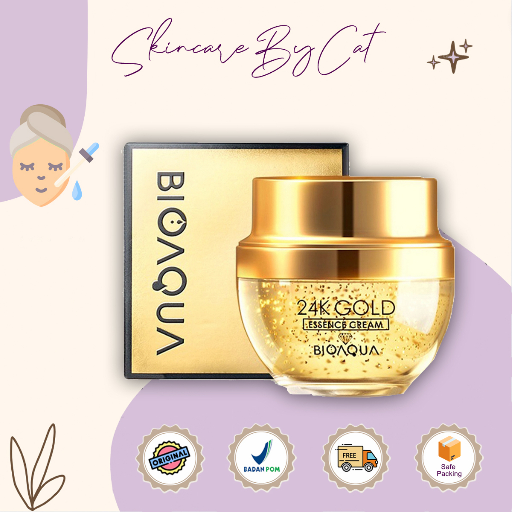 BIOAQUA 24K Gold Skin Care Essence Cream 50g serum anti aging whitening | skincarebycat
