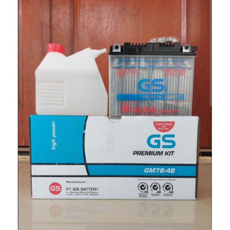 ACCU AKI GS Astra GM7B-4B ORI basah TIGER 12V 10A