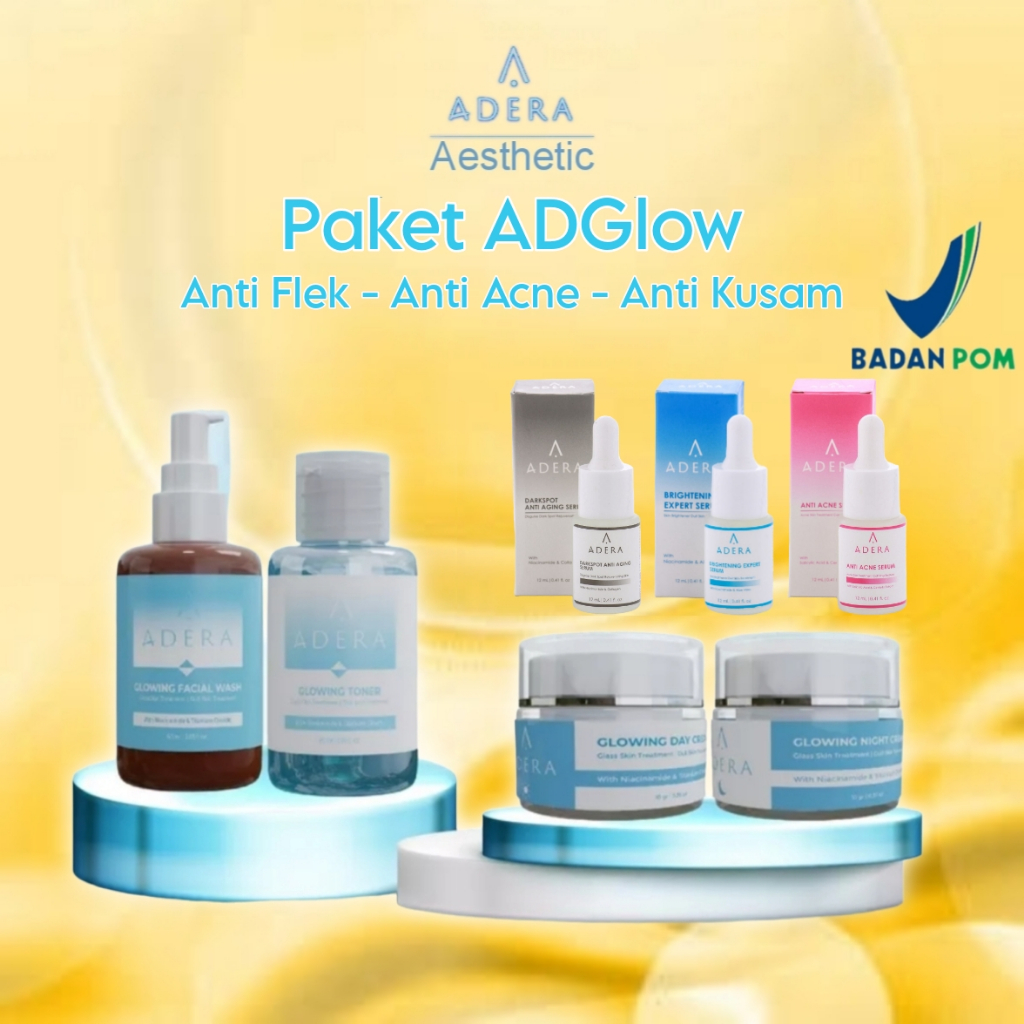 Adera Skincare Paket Perawatan Wajah Glowing [Brightening Darkspot Anti Acne] Bpom