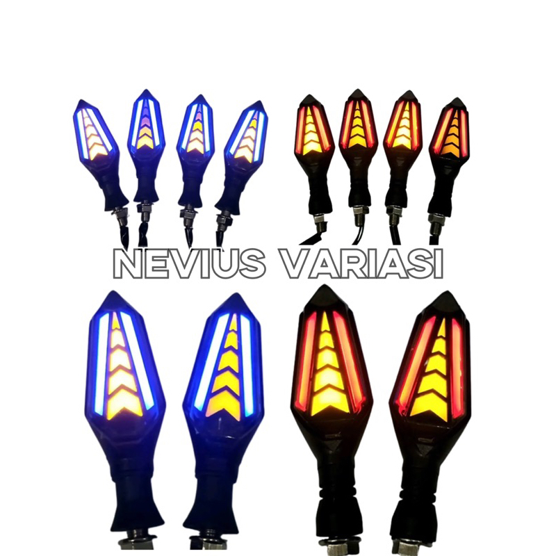 4 PCS LAMPU SEIN MOTOR VARIASI LED RUNNING 2 SISI SEN PANAH LAMPU SEN MOTOR VIXION/KLX/CRF/CBR150R/V