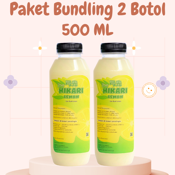 

SARI LEMON MURNI HALAL BPOM Paket Hemat 2 botol Jus Diet Detox Yumi Hikari