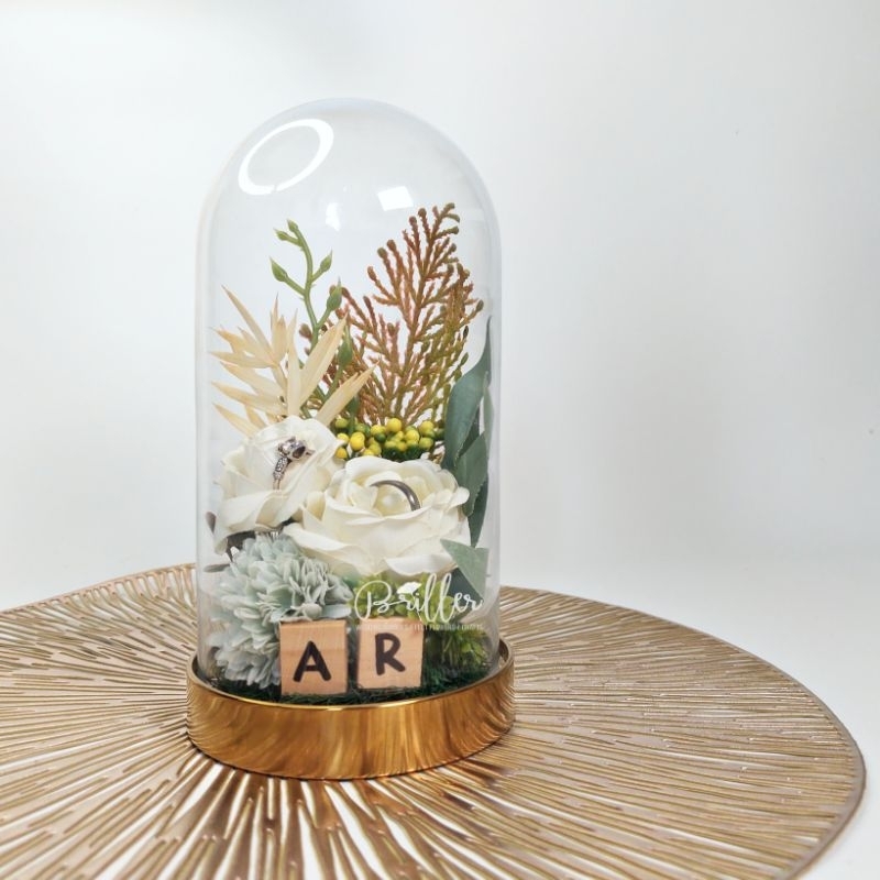 Flower Glass Dome - Ring Bearer dan Tempat Mahar