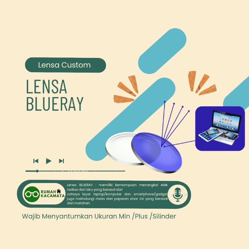 Lensa Blueray Minus Plus Silinder