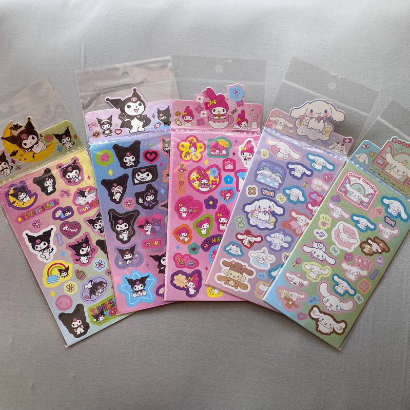 

sticker kuromi my melody, sticker deco photocard kpop, sticker deco jurnal, sticker mail set kpop