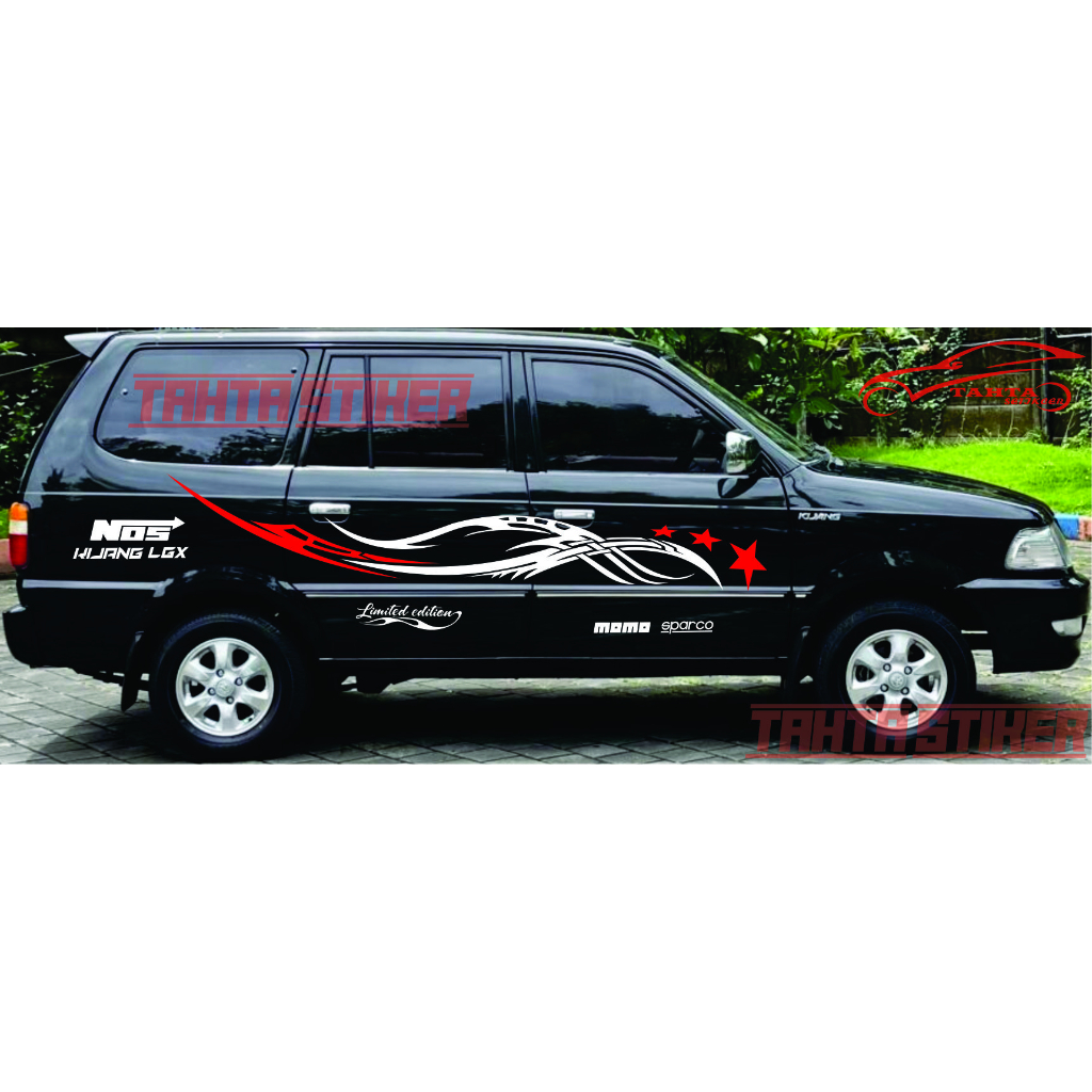 PROMO stiker Kijang Kapsul LGX Stiker Cutting Mobil Kijang Stiker List Stripe Body Samping Mobil Sti