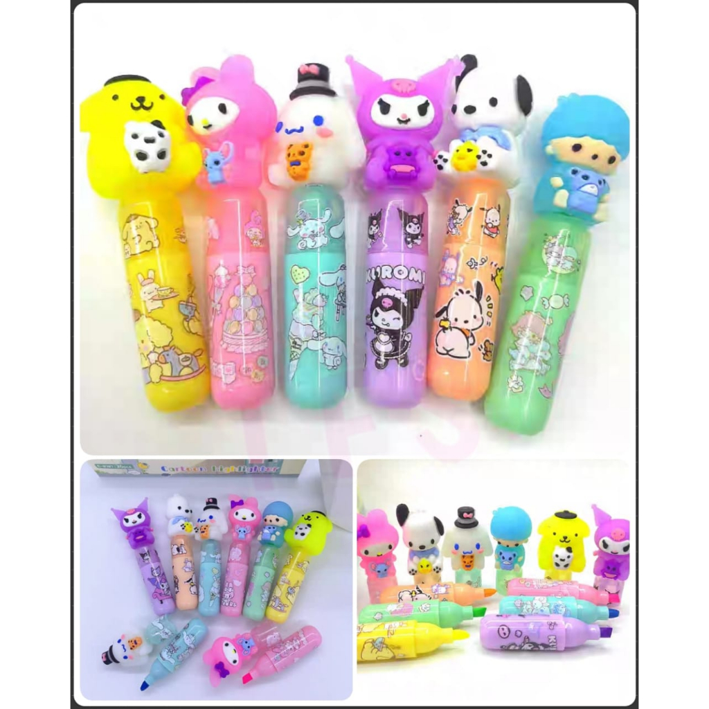 

( ^ ω ^ )✧-EI Set stabilo isi 6| highlighter warna warni | stabilo anak | stabilo lucu