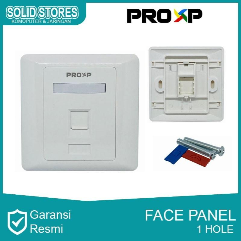 PROXP Face Plate/Face Panel 1 Hole - Kompatibel Modular jack RJ45/RJ11