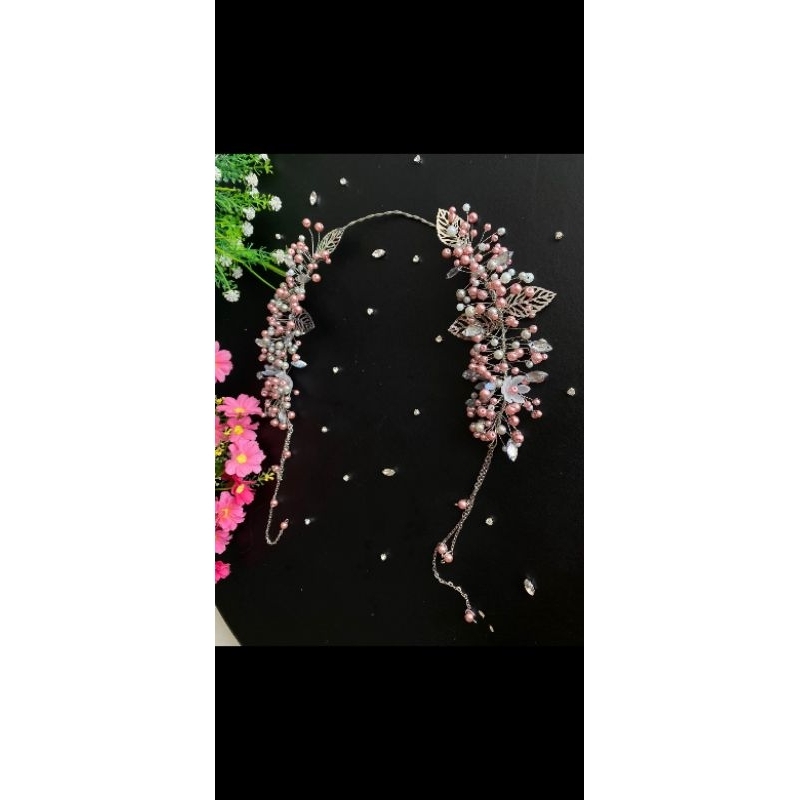 Bando Hijab pengantin / headpiece pengantin / crown hijab pengantin / mahkota pengantin