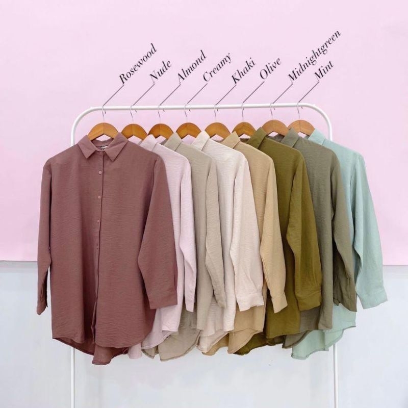 KEMEJA CEWEK CRINKCLE / KEMEJA CEWEK LENGAN PANJANG