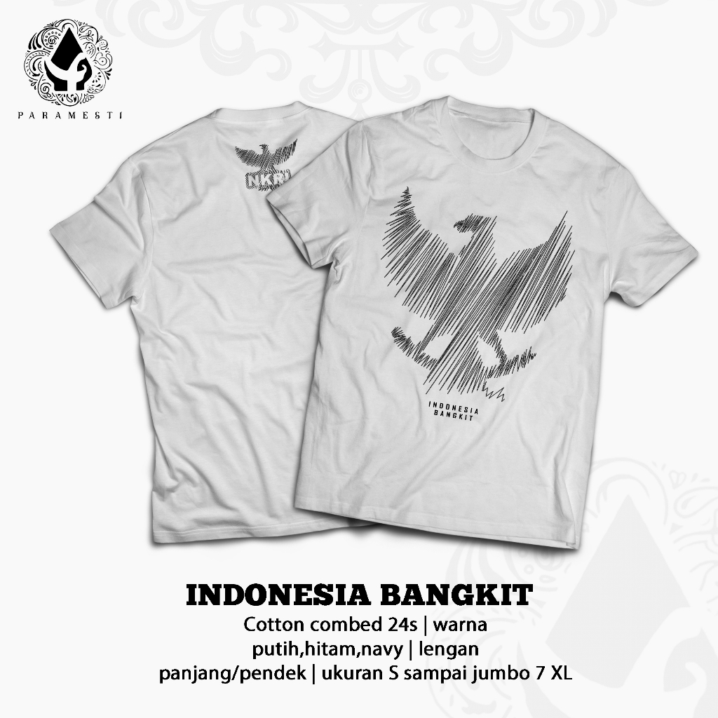 Tshirt Kaos Paramesti Garuda Bangkit Scribel Pria Baju Distro 17 Agustus 1945 kemerdekaan Indonesia keren Bigsize Jumbo XXL 3XL 4XL