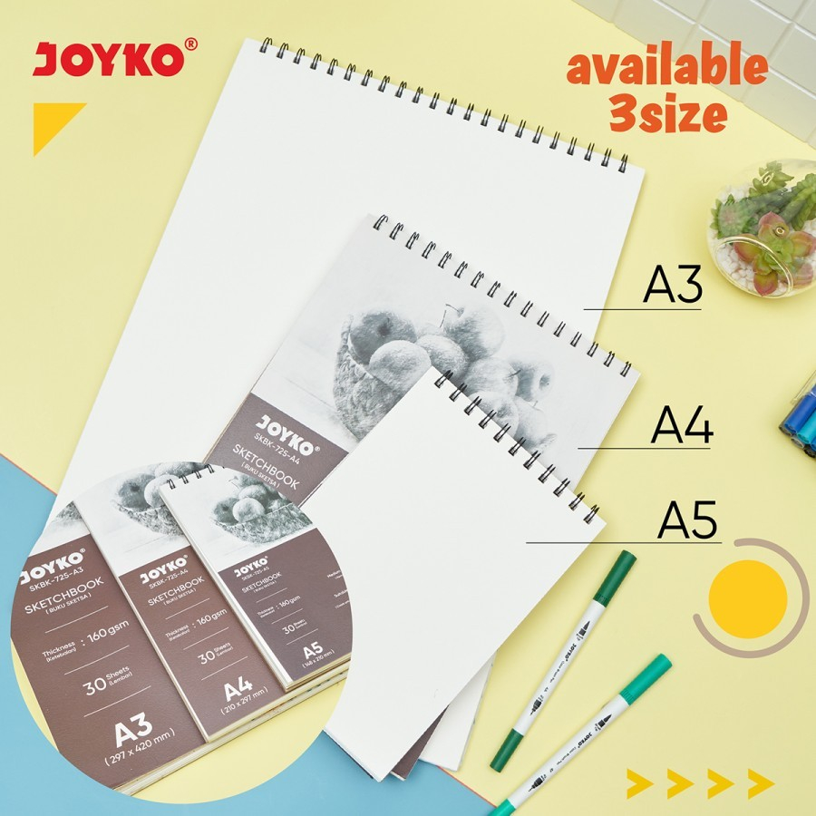 

RK Sketch Book A5 / A4 / A3 Joyko SKBK-725 Portrait - Buku Sketsa / Buku Menggambar