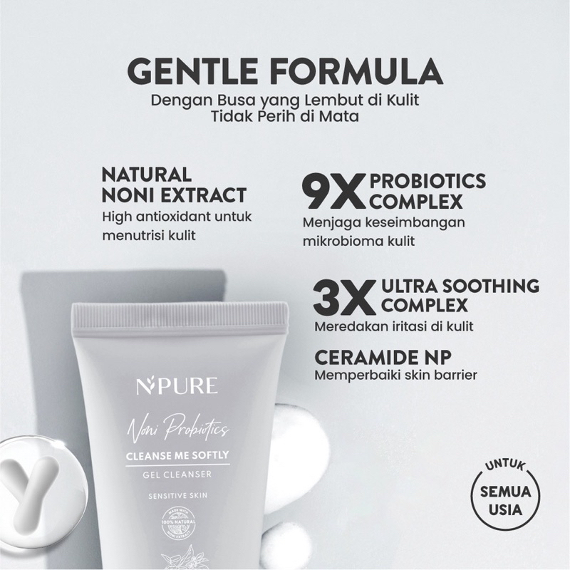 Npure Probio CLEANSER 50ml MINI TRAVEL SIZE cleanse me softly gel cleanser Noni Probiotics sabun cuci muka 50ml N’pure N pure NPURE ori bpom facial wash face wash probiotics