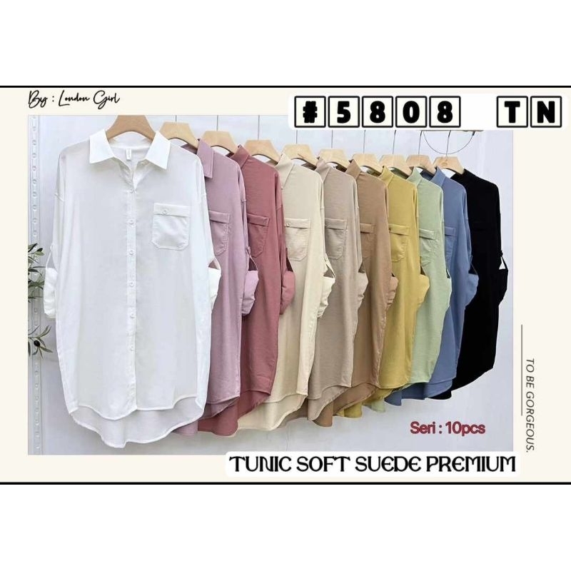 Baju Tunik Soft Suede Premium import Baju kemeja Tunic impor Terbaru by London girl Quality