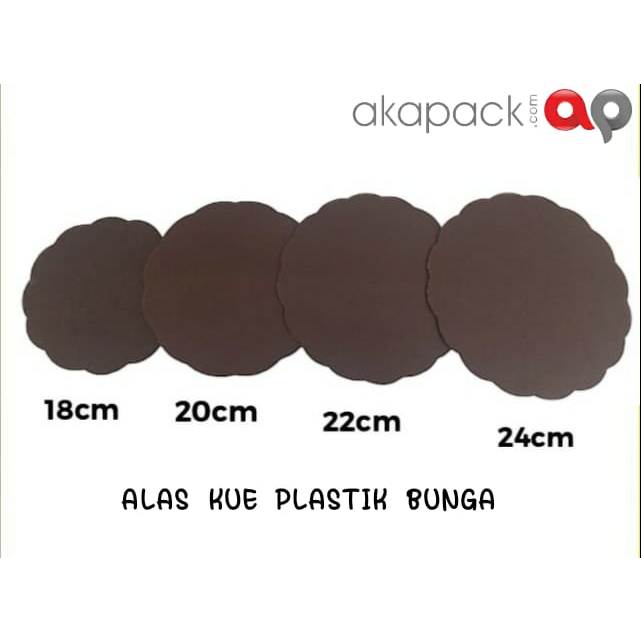 Alas Tatakan Kue Plastik Coklat Bunga / Cake Board / Taatakan Cake Alas Puding pudding plastik